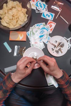 casino chips and money